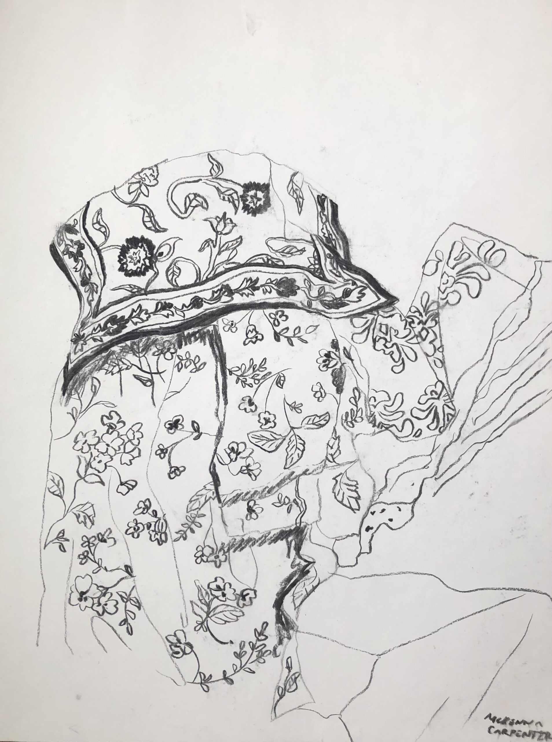 Charcoal Drapery Studies, 2022